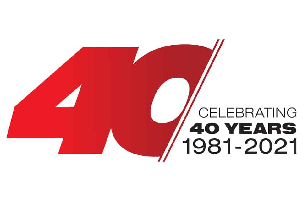 Trimax 40th Anniversary Logo